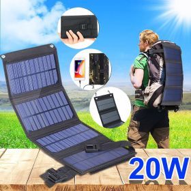 120W Foldable Solar Panel Portable Charger 5V Dual USB Charging for Camping Outdoor Power Station Cell PhoneTablet Power Bank