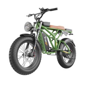 GT02 Pro (Camouflage Green) Fat Tires Off Road Electric Bike 1400W Powerful Motor 7 Speed Gears