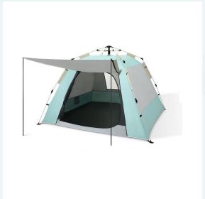 Foldable Automatic Thickening Sunscreen Wild Picnic Home Full Set Camping Tent (Option: Macaron Green23-6 Style)